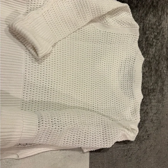 ME+EM White Open-Knit Cotton Sweater Tagged size L, fits more like S-M (!) - Picture 9 of 12